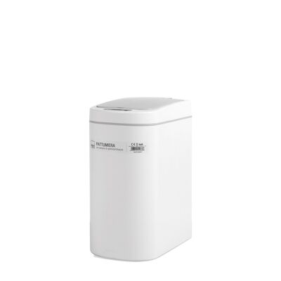 7l white abs bin with opening / closing sensor. The lid opens automatically when the hand approaches the sensor. Insert 2 AA batteries into the lid.