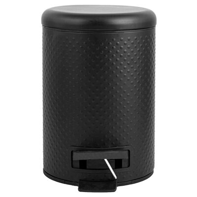 Cubo de basura galvanizado negro y gris con pedal negro Lt 5