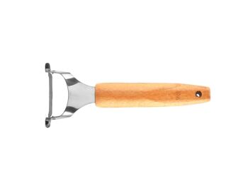 Éplucheur de pommes de terre Arc en acier inoxydable avec manche en bois 6