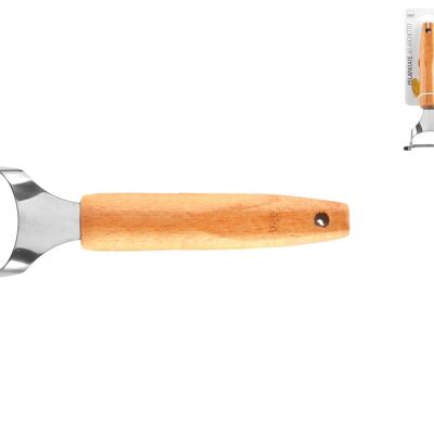 Éplucheur de pommes de terre Arc en acier inoxydable avec manche en bois