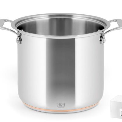 Stainless steel pot Copper wire 2 handles 22cm, 17,5h