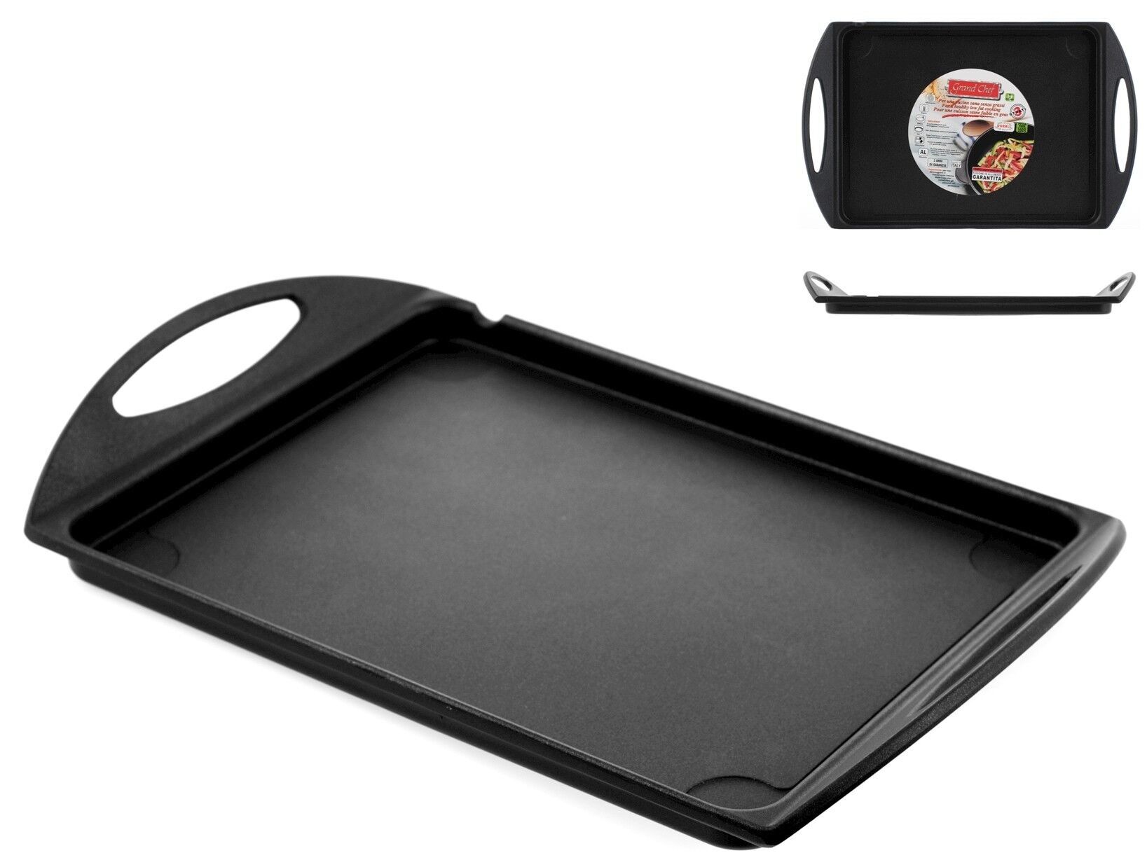 Assiette lisse Executive Chef en aluminium moulé sous pression avec revêtement antiadhésif 34x26 cm. Garantie 2 ans