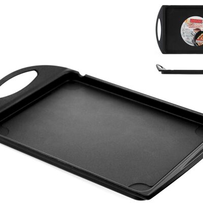 Executive Chef smooth plate in die-cast aluminum with non-stick coating 34x26 cm. 2 year guarantee