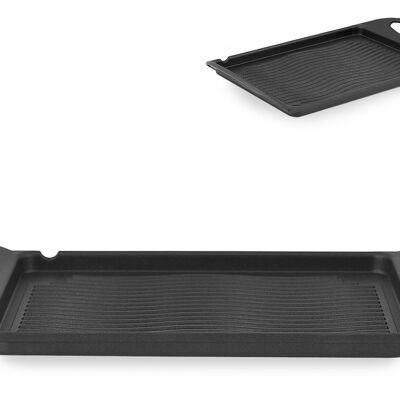 Executive Chef ribbed plate in die-cast aluminum with non-stick coating 34x26 cm. 2 year guarantee