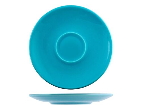 Piattino per tazza jumbo Iris in ceramica azzurro cm 18,5