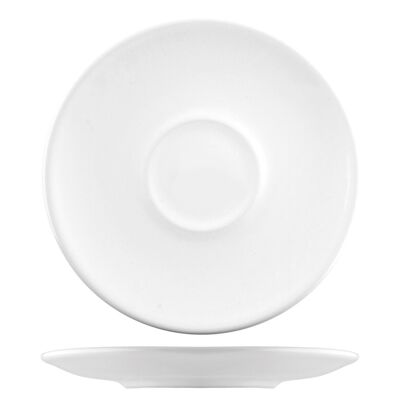 Iris jumbo cup saucer in white ceramic 18.5 cm