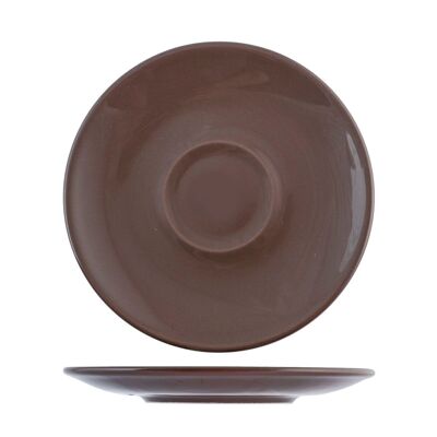 Saucer for tea cup Iris in brown ceramic 16 cm