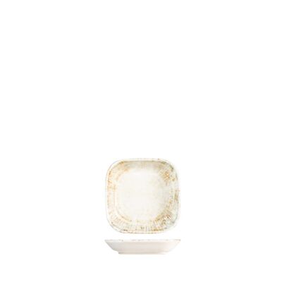 Soucoupe carrée Eris en porcelaine beige cm 10.