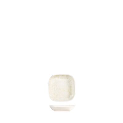 Soucoupe carrée Eris en porcelaine beige cm 8.