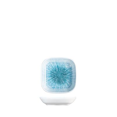 Neptune square plate in light blue porcelain cm 8.