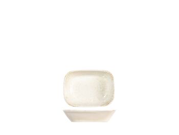 Soucoupe rectangulaire Eris en porcelaine beige cm 14. 1