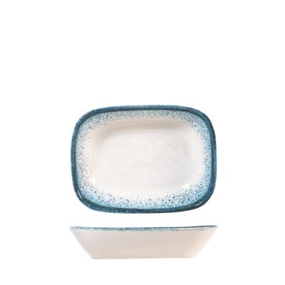 Jupiter rectangular plate in light blue and ivory porcelain cm 14.