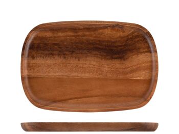 Assiette ovale en bois d'acacia 18x27 cm. 2