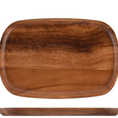 Acacia wooden oval plate 18x27 cm.