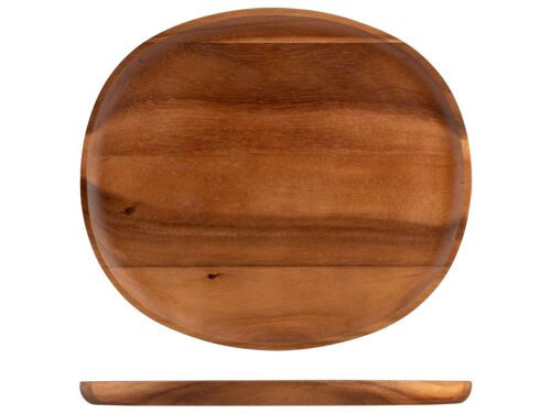 Piatto Acacia in legno forma ovale cm 29,5x33