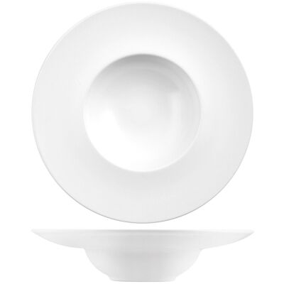 Assiette à pâtes en grès blanc cm 28