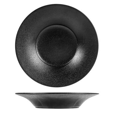 Anthracite plate in anthracite-colored porcelain cm 26
