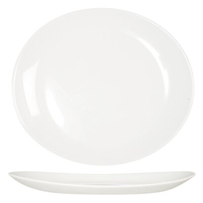 Plato para bistec Premiere de cristal opalino blanco cm 30x26