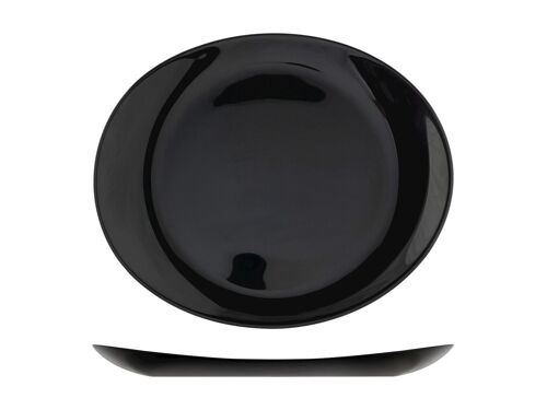 Piatto bistecca Premiere in vetro opale nero cm 30x26