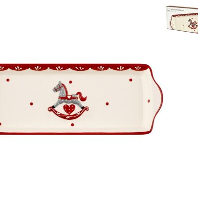 Cavallino rectangular ceramic plate 32x12 cm