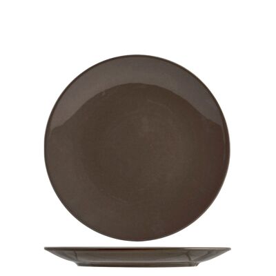 Iris coupe fruit plate in brown ceramic 20 cm