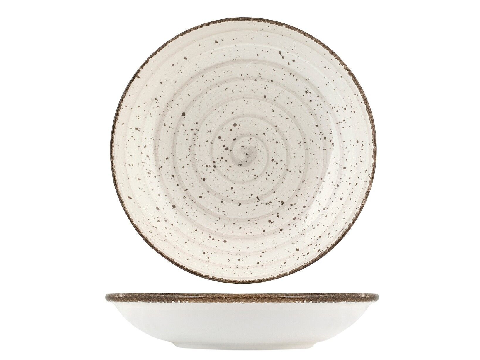 Giotto couscous plate in gray ceramic 25.5 cm