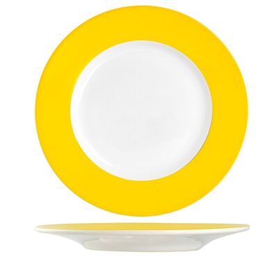 Assiette Bande Jaune Ala Plan cm 26