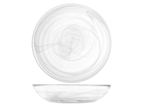 Piatto fondo Alabastro in vetro bianco cm 21