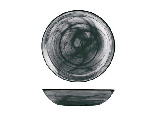Piatto fondo Alabastro in vetro nero cm 21