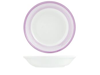 Assiette creuse en céramique Capri bord lilas 21 cm 1