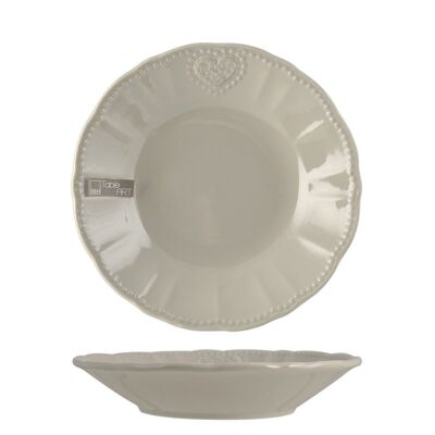 Piatto fondo Celine in stoneware grigio cm 21,5