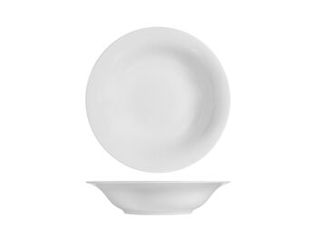 Charme assiette creuse en porcelaine blanche 23 cm. 2