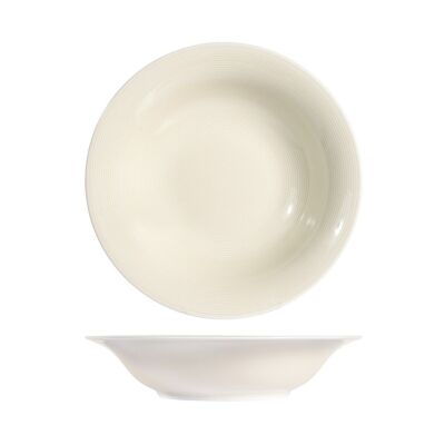 Charme assiette creuse en porcelaine ivoire 23 cm.