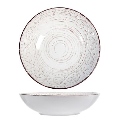 Courtyard soup plate in white stoneware 20 cm