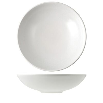 Plato hondo Denver de gres blanco 20 cm