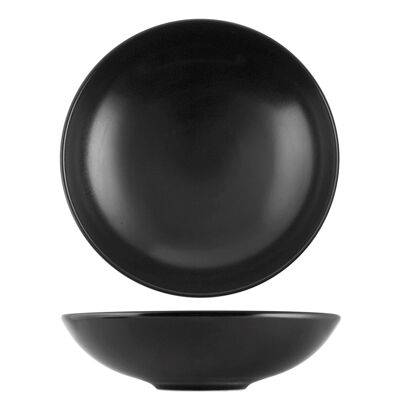 Denver deep plate in black stoneware 20 cm