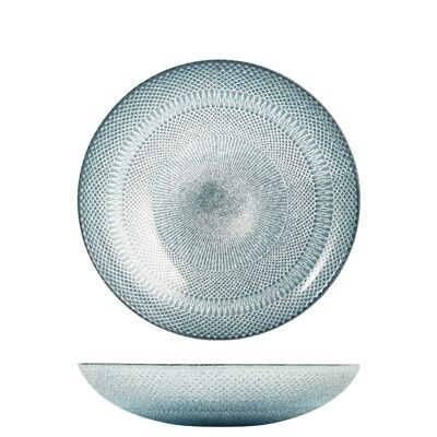 Glam deep plate in blue glass cm 21