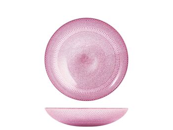 Assiette creuse Glam en verre rose cm 21. 2