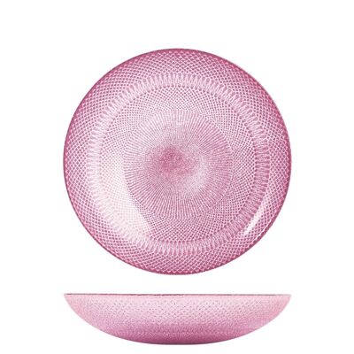 Glam deep plate in pink glass cm 21.