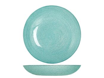 Assiette creuse brillante en verre coloré cm 22. Garanti pour être lavé au lave-vaisselle à un maximum de 40 degrés. 5