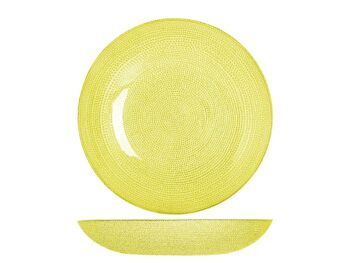 Assiette creuse brillante en verre coloré cm 22. Garanti pour être lavé au lave-vaisselle à un maximum de 40 degrés. 2