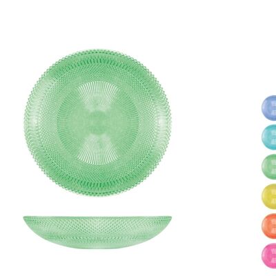 Glow deep glass plate in assorted colors 20.5 cm.