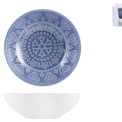 Karma soup plate in stoneware assorted colors in pastel shades cm 18
