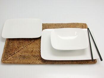 Assiette creuse Kyoto en porcelaine blanche 18 cm 6