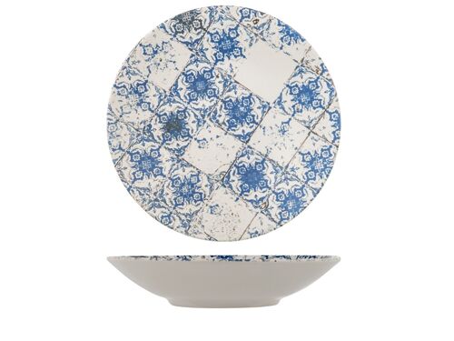 Piatto fondo Lotus in stoneware decorato cm 21,5