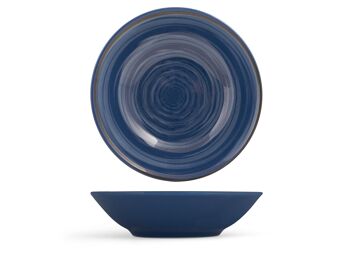 Assiette creuse Maracuja en grès bleu, forme coupe, 20 cm 1