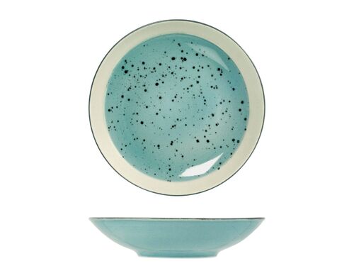 Piatto fondo mimosa in stoneware azzurro cm 22