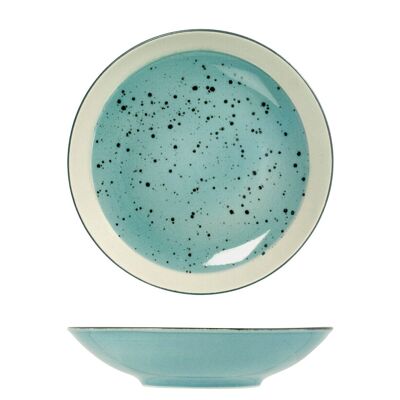 Piatto fondo mimosa in stoneware azzurro cm 22
