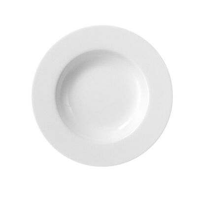 Planet deep plate in white porcelain 22.5 cm