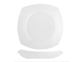 Assiette creuse carrée en porcelaine blanche 21 cm 4